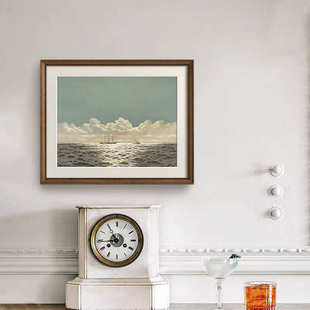《海景》法式复古艺术客厅装饰画南洋中古风美式餐厅走廊挂画风景
