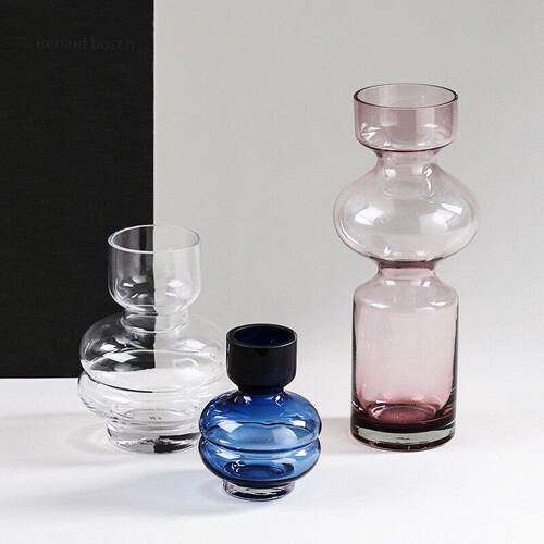 玻璃花瓶饰品创意家居简单水培葫芦形干花插花装置软装饰工艺品