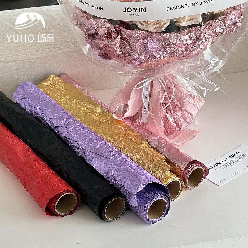 屿后锡纸包花纸鲜花花束内衬搭配玫瑰创意花束包装纸花店资材