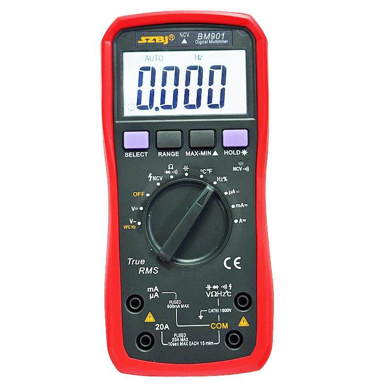 滨江BM901数字多用表过载保护三用表防烧万用表电容大屏显示屏幕