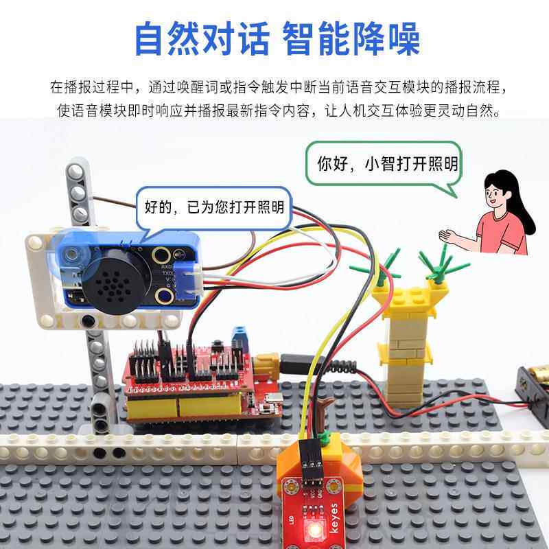 AI语音交互模块识别播报智能交互模型训ai语音识别模块声音传感器