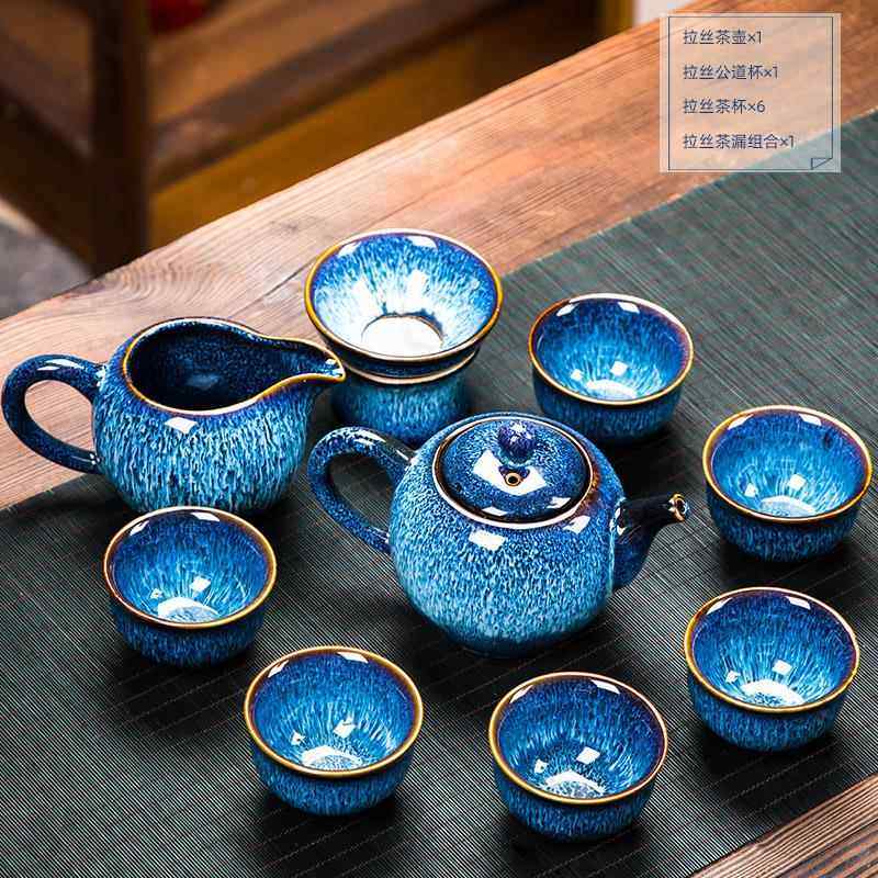 高档天窑变建盏石磨自动具套装懒人泡茶器家用目釉茶壶茶套功小夫,餐饮具,功夫茶具,淘宝优惠券,粉丝福利购,淘宝优惠卷