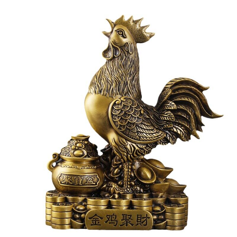 金鸡聚财铜摆件工艺品家居店铺桌面全铜摆饰开业送礼送祝福装饰品