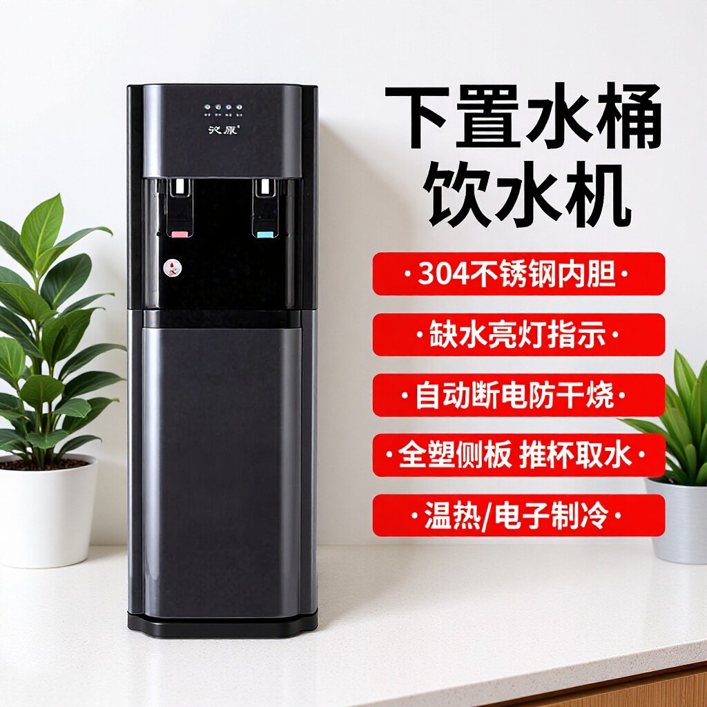 沁原饮水机下置水桶立式茶吧机家用全自动智能制冷热两用饮水机