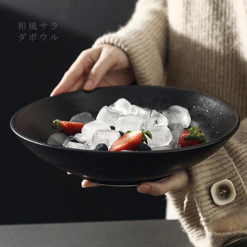 陶瓷大碗家用深盘麻辣香锅水煮鱼碗冒菜盘黑色盘子小龙虾商用菜盘