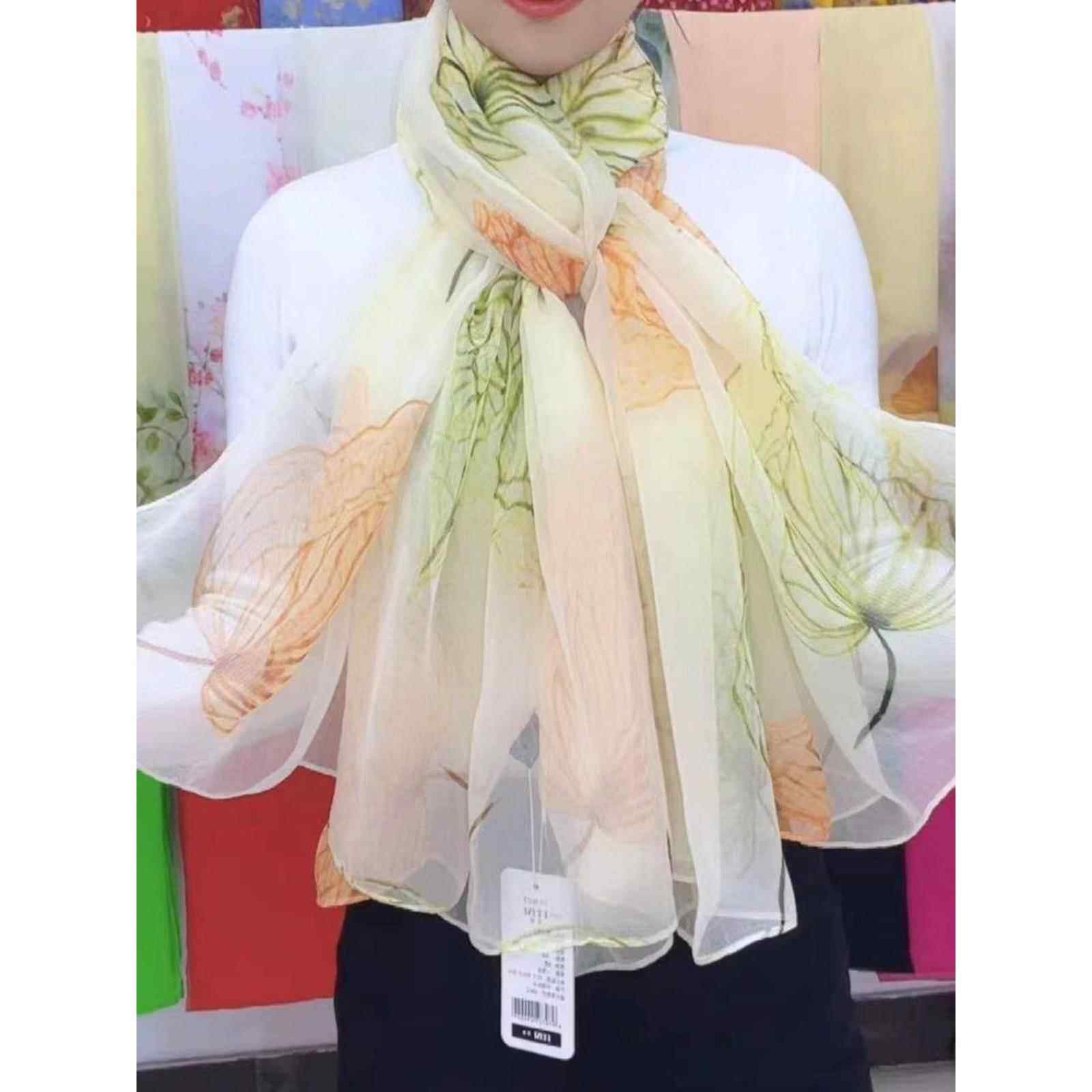 丝巾女士2026新款洋气印花秋冬高档妈妈长款围巾超大纱巾百搭薄款