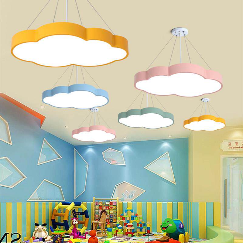 幼儿园云朵吊灯培训班机构吸顶灯LED彩色教室灯造型儿童早教中心