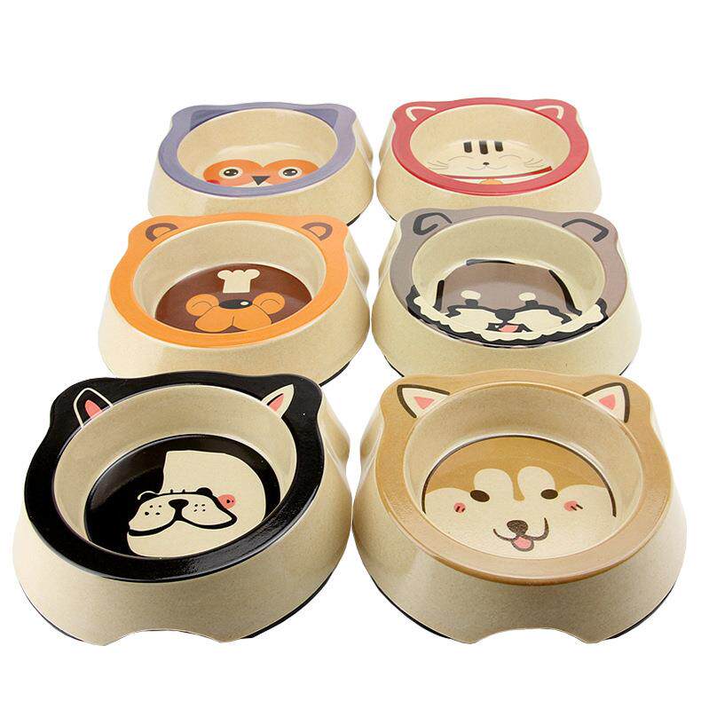 狗碗竹纤维卡通食盆狗狗猫咪碗单碗泰迪中小型犬宠物碗幼犬幼猫碗