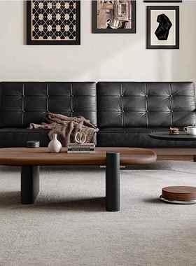 中古风胡桃木51648轻饰面茶几茶台家用客厅物高端奢储茶大小圆边