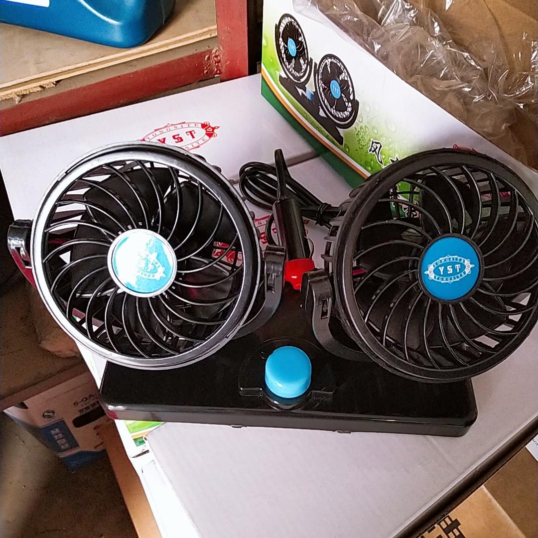 汽车车载直流电风扇12V24v大货车铲车车用吊扇 静音强力风大制冷
