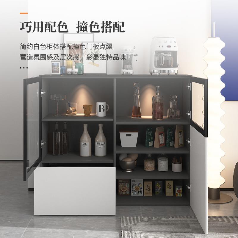 电厨房餐边墙柜简约实木酒柜客厅靠F97JS669纳储物柜沙发边柜收视