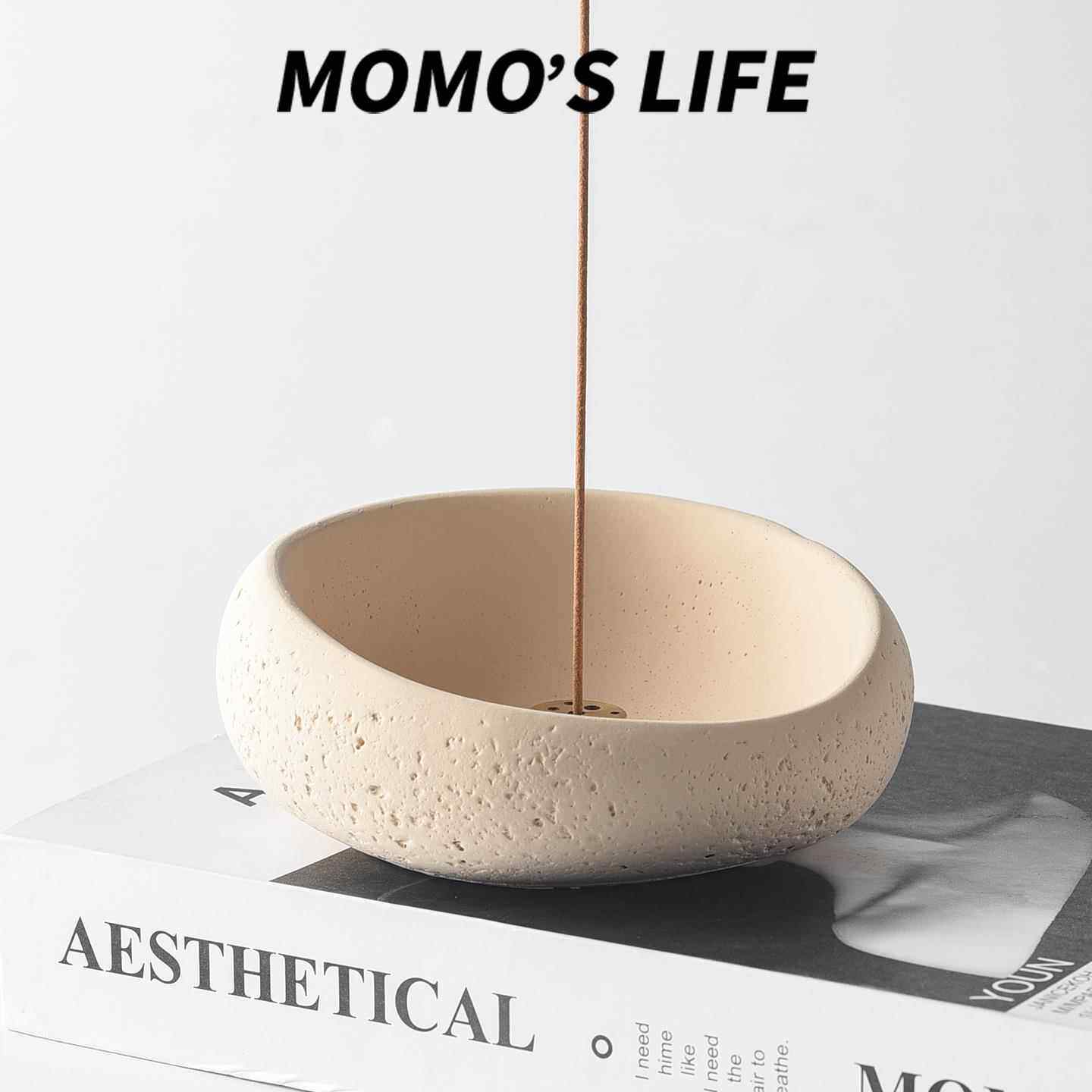 简约日式小众线香香插线香底座陶瓷香托香盘摆件高颜值香薰插