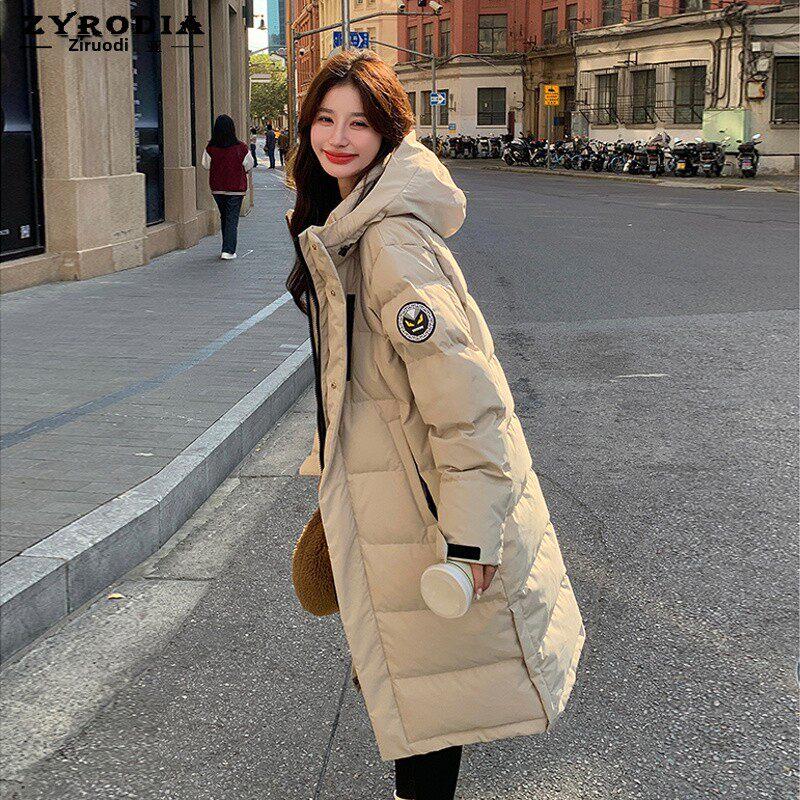 ZYRODIA羽绒服女中长款2025新款冬季过膝情侣中戏美拉德小众外套