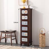 9C实美式 储1客藏收纳田柜卧室床头柜储物柜边 园木五斗柜厅抽屉式