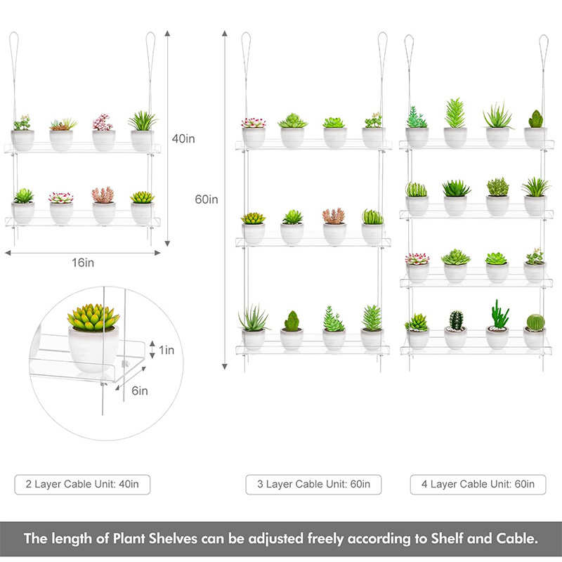 亚克力透明植物架高度可调悬挂室内壁挂植物支架花盆收纳展示支架