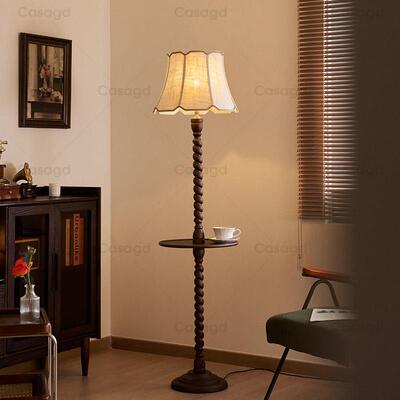 式复古厅落763地置物一灯体沙发边实木简约客卧室床头氛围灯casag