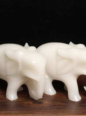 白玉大象摆件  阿富汗白玉吉象办公开业送礼摆件批发
