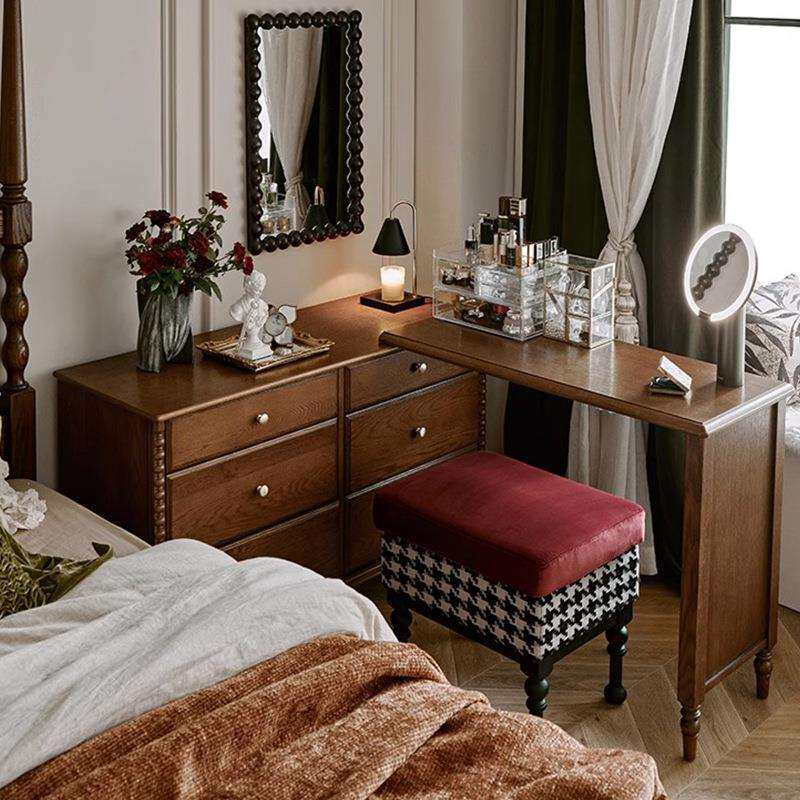 法式古妆台床小户复型尾收柜可伸缩转角中古风斗纳柜无品牌/梳妆