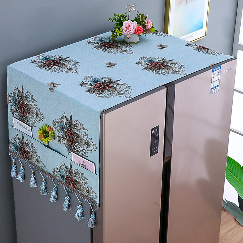 美式冰箱顶盖布防尘罩单双开门可收纳防灰尘盖巾家用高档洗衣机罩,居家布艺,床头罩,淘宝优惠券,粉丝福利购,淘宝优惠卷