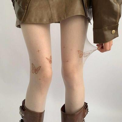 Long tube Halloween black silk knee high stockings thin袜子