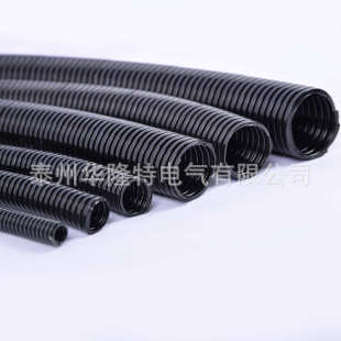 加厚PA6尼龙阻燃波纹穿线软管 汽车发动机开口线束管光伏电缆套管