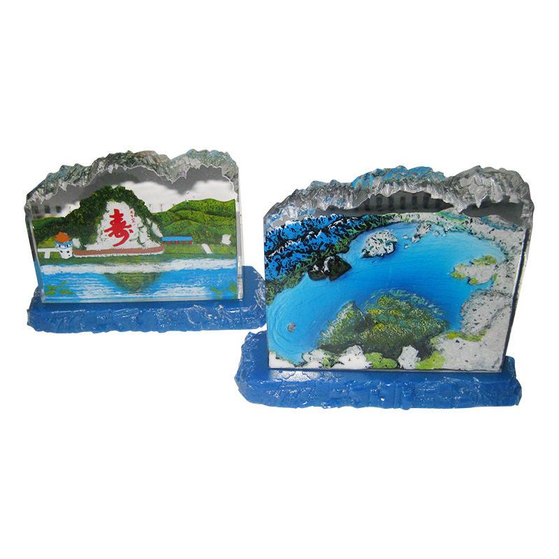 水晶胶透明浮雕山水立体产品商务树脂精美