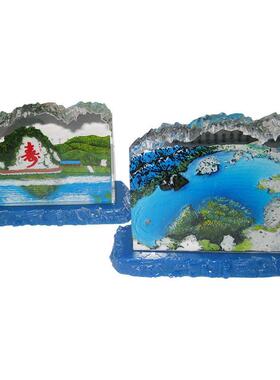 水晶胶透明浮雕山水立体产品商务树脂精美