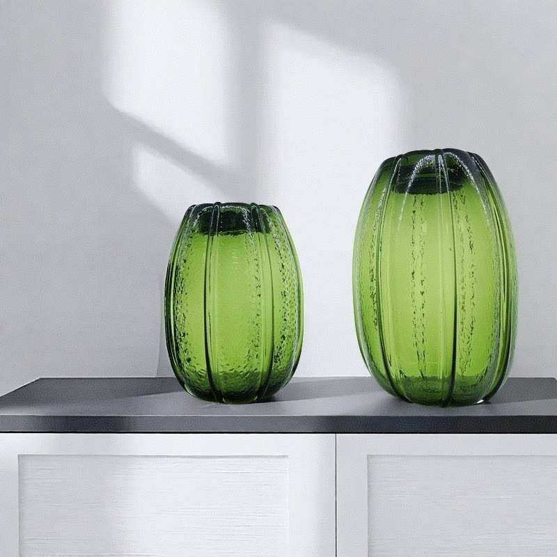 欧式简约高级感南瓜造型琉璃玻璃花瓶家居桌面高档插花装饰品摆件,家居饰品,花瓶,淘宝优惠券,粉丝福利购,淘宝优惠卷