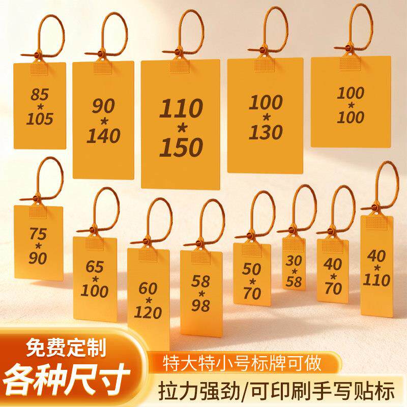 150*110大牌挂签货物塑料快运海钓果树扎带封条标牌挂牌送检标签