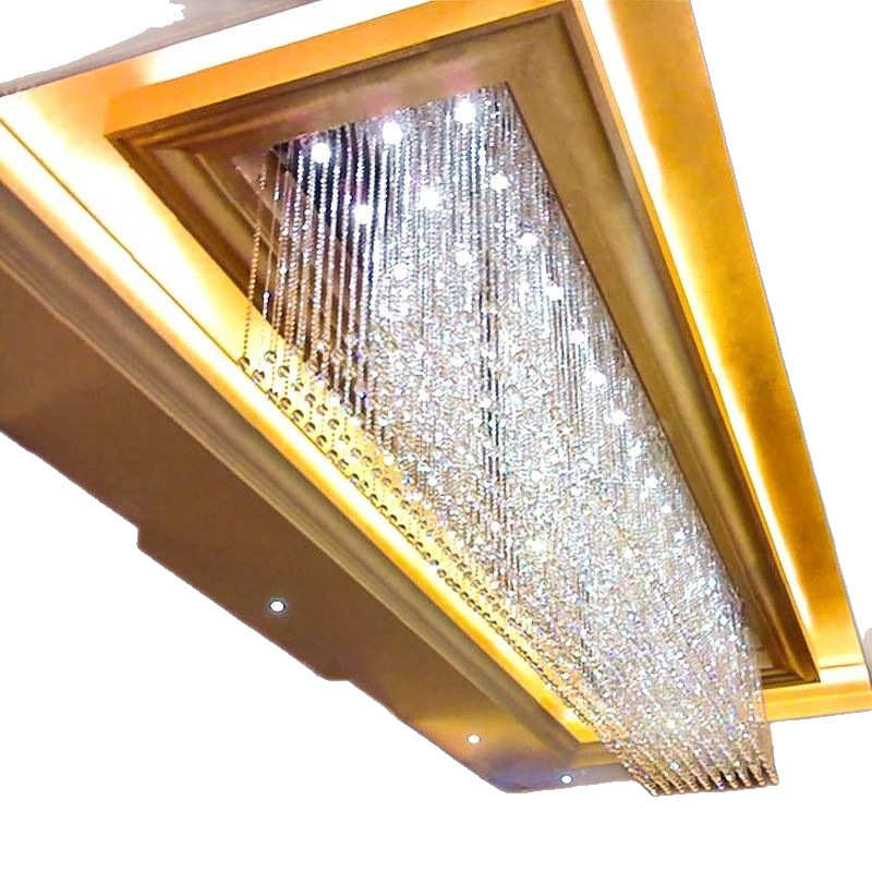 轻奢水晶吊灯宴会厅长方形水晶灯酒店大堂吊灯客厅吊灯现代简约