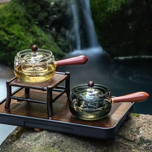 高硼硅玻璃逍遥壶壶侧把功夫泡茶壶耐高温分过滤泡茶茶具