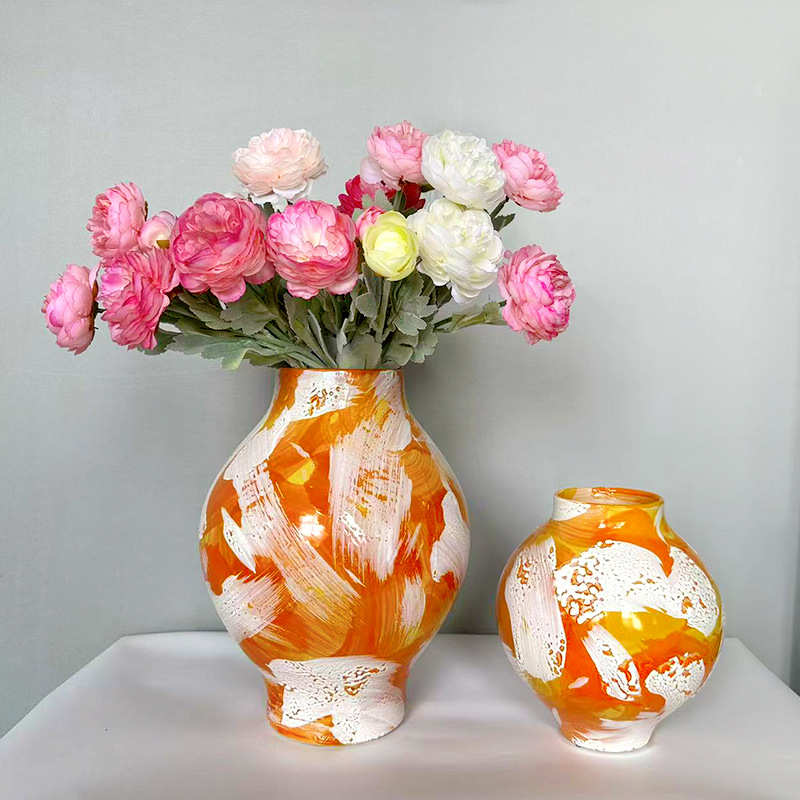 创意高温窑变釉水培景德镇陶瓷花瓶高端家居软装花器名宿台面摆件