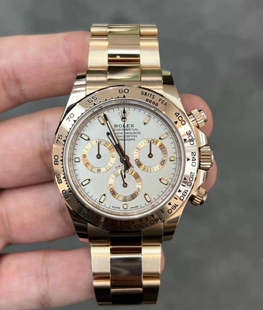 23年全套98新劳力士象牙白迪通拿m116505-0010玫瑰金自动机械男表