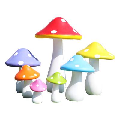 仿真蘑菇摆件户外玻璃钢卡通植物雕塑园林景观公园绿地房产装饰品
