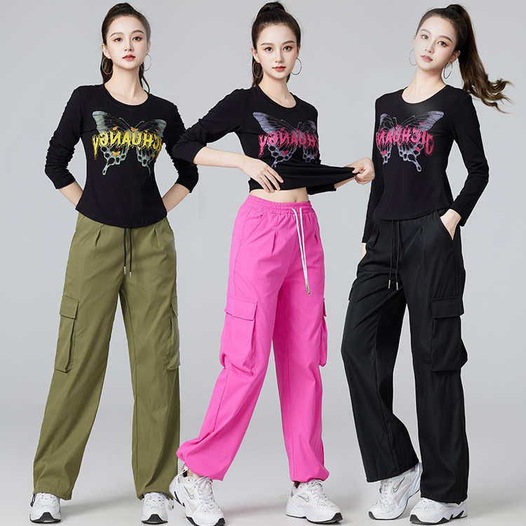 广场舞服装春秋新款休闲运动鬼步舞时尚套装-YM2430