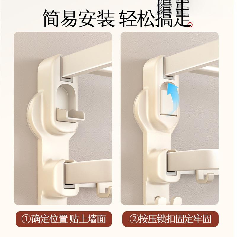 风挂钩式浴空巾b子吸毛盘巾架卫生间太铝浴室奶油10002385厕所置