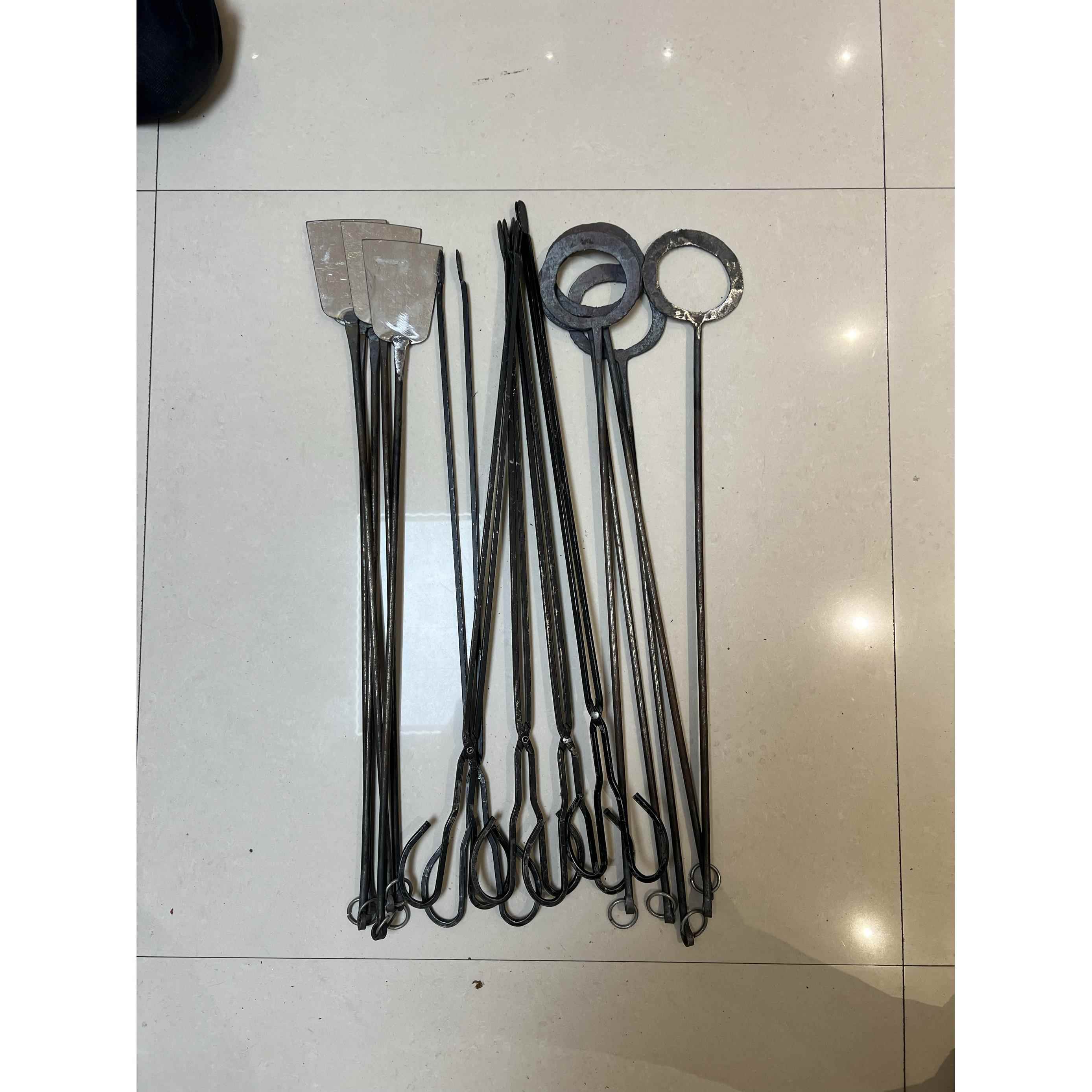 打烧饼工具手工制作烧饼铲子木炭夹子烧烤工具铁夹子铁铲子烧饼托