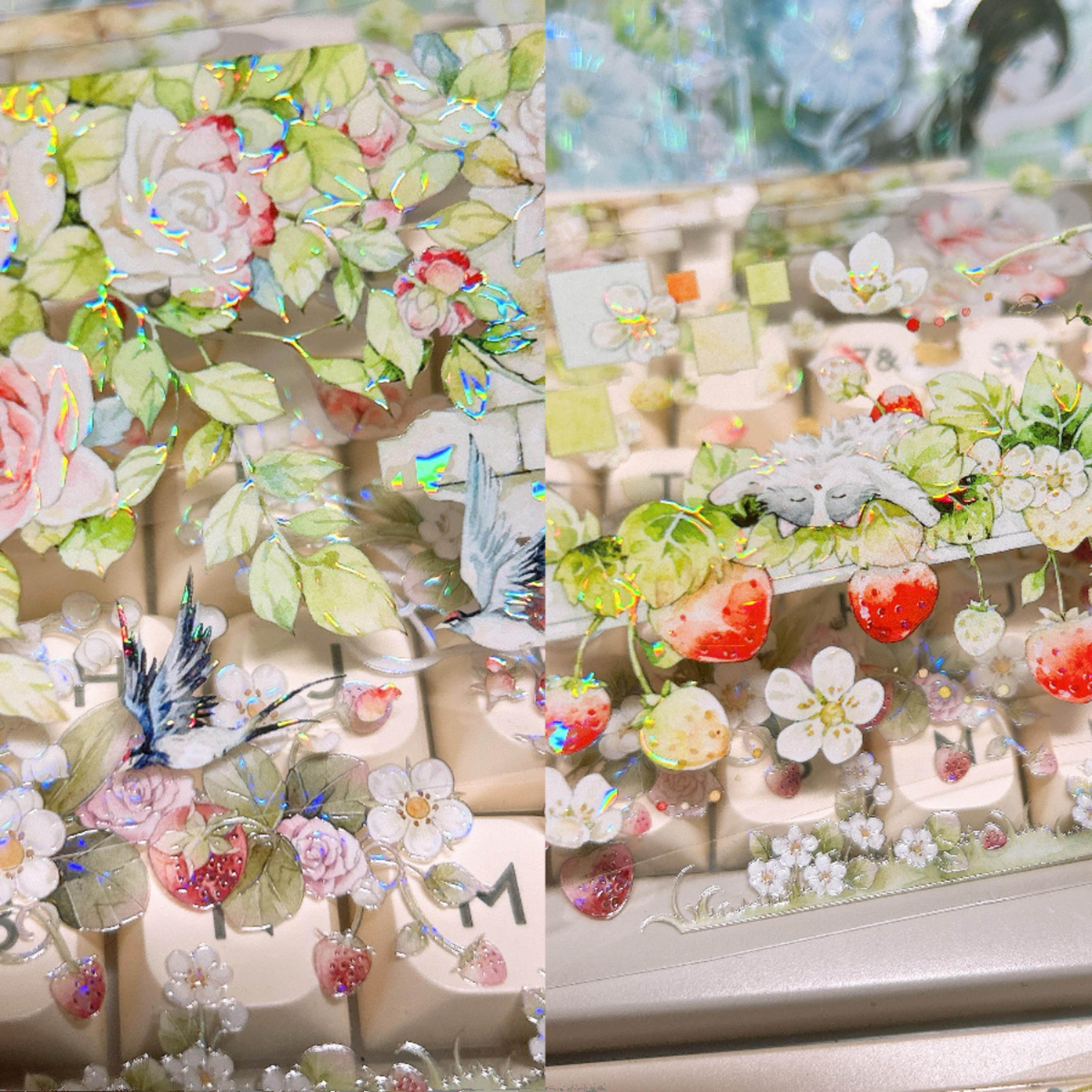 1025 云集市 漫不经心手帐 花花 草莓 古风 竹林 手帐和纸胶带