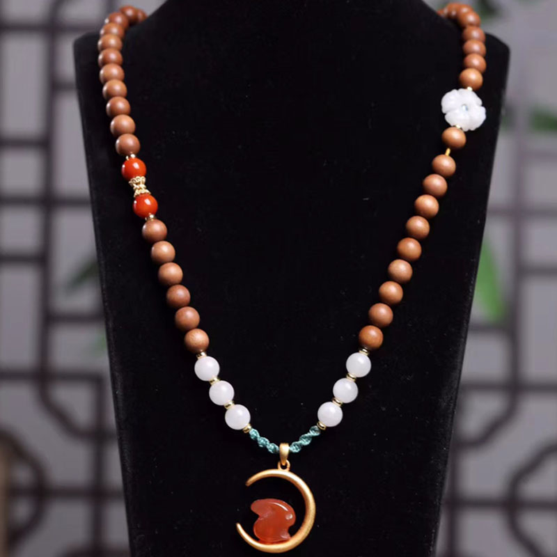 【附鉴定证书】印度老山檀香6mm项链佛珠文玩手串女神文艺毛衣链