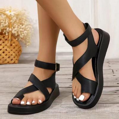 罗马风扣带女鞋凉鞋大码roman shoes women flat sandals size 43