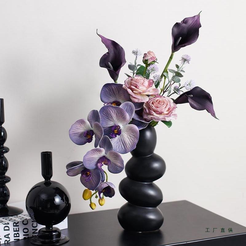 蝴蝶兰把束设计师假花仿真花摆件客厅装饰花餐桌仿生干花插花高档