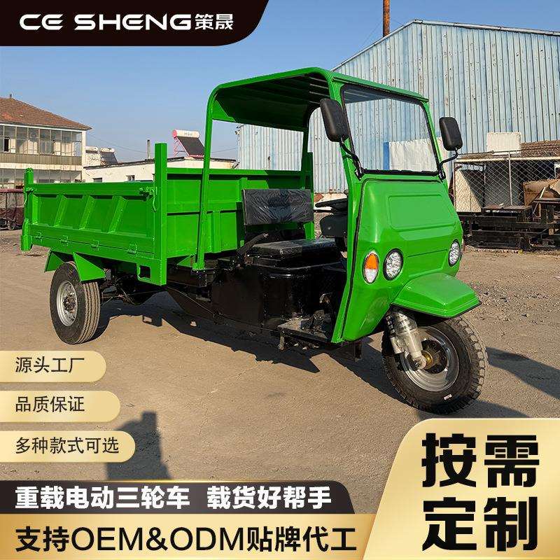 电动三四五轮车自卸翻斗载重王货车大功率爬坡工地农家用拉货车