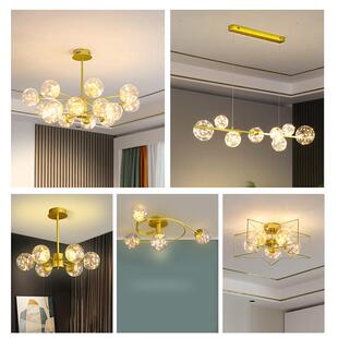 北欧满天星客厅吊灯2025年新款 轻奢网红水晶球魔豆卧室灯具套餐