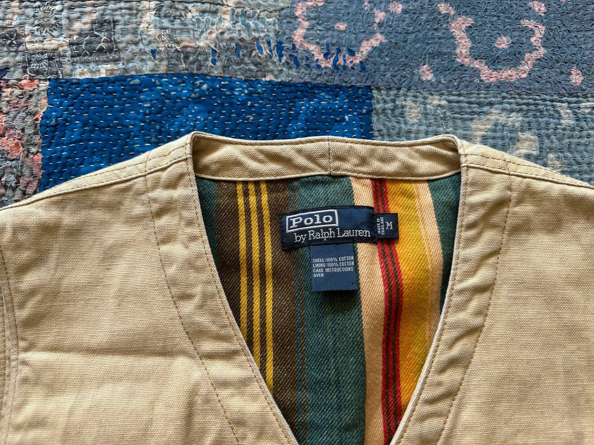 Polo Ralph Lauren Beige Distressed Vest — label