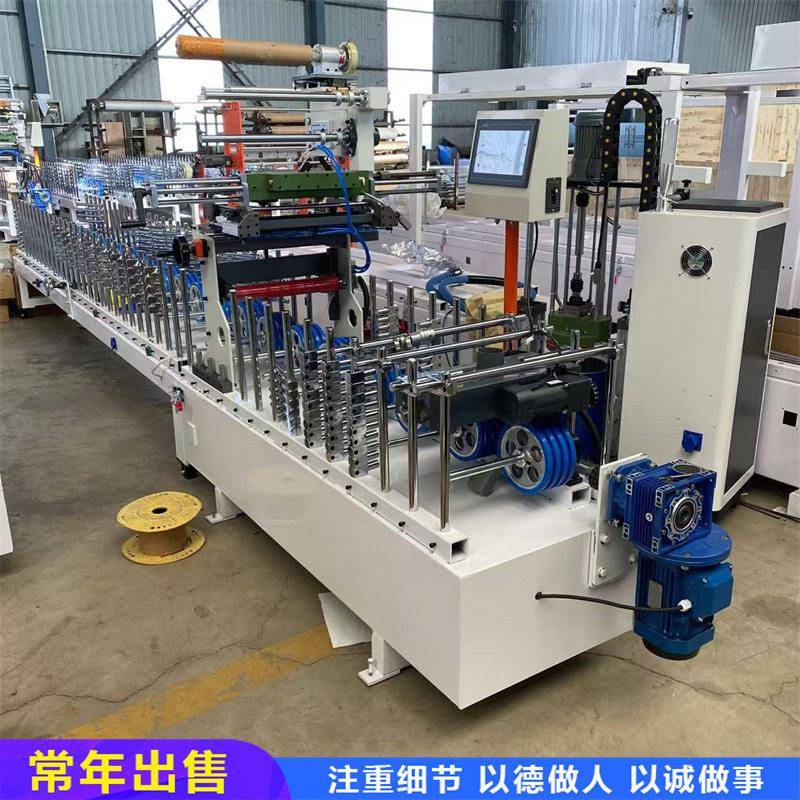 冷热胶全自动滚胶修边包边PVC包覆机澳鑫机械PUR热熔胶覆膜机
