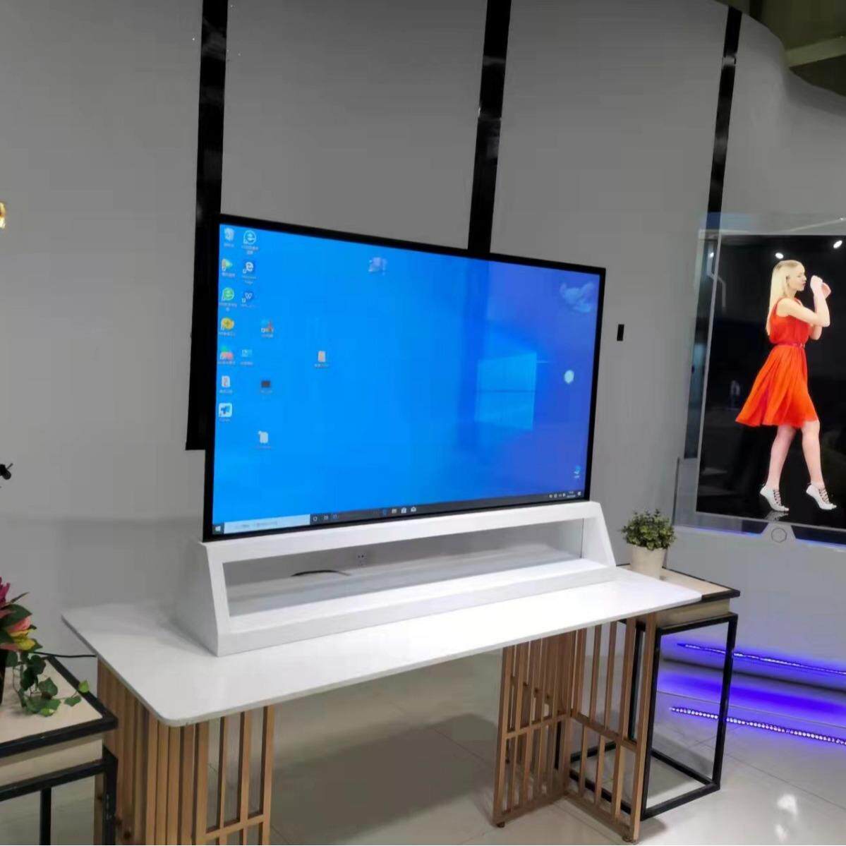厂家直销21.5寸 32寸 43寸 55寸 65寸透明屏展示柜3D透明电子屏