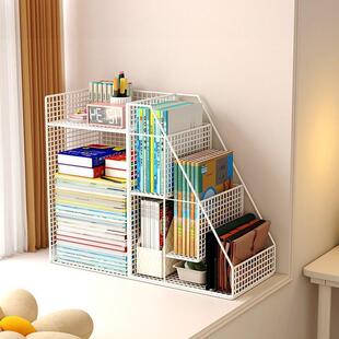 阳台飘窗书架小书柜儿童绘本架空间利用书桌边置物架落地移动带轮