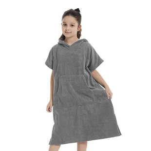 儿童超细纤维连帽浴巾斗篷沙滩浴衣冲浪换衣防风吸水游泳披风浴衣