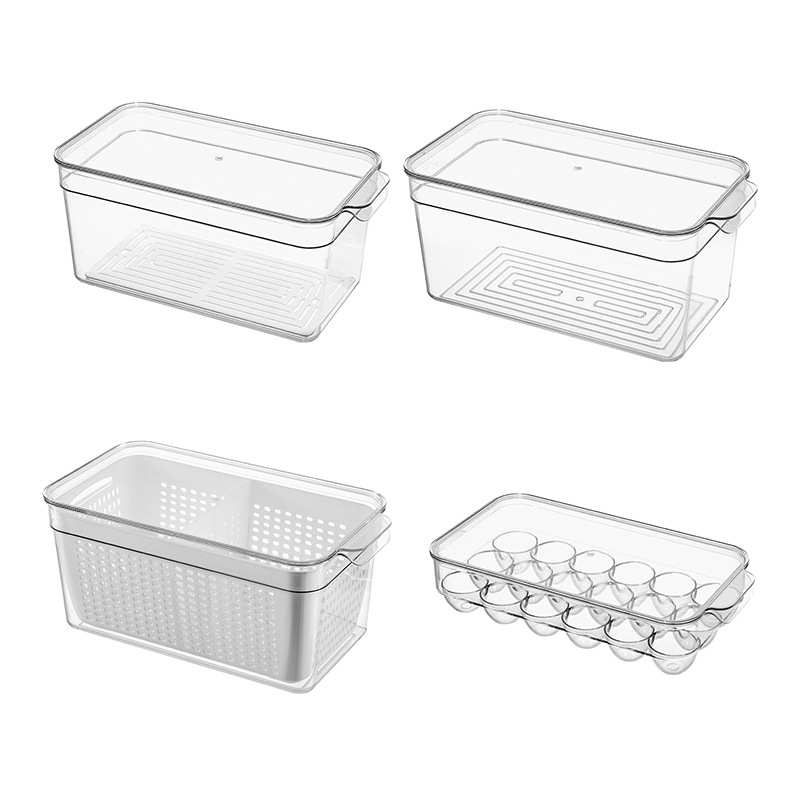 日式沥水保鲜盒抽屉式分格鸡蛋盒厨房塑料多层套装组合冰箱收纳盒