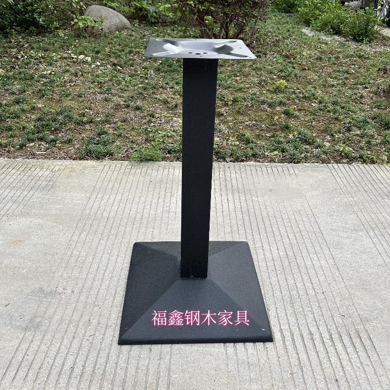 不锈钢桌腿单腿支架实木桌脚圆柱岩板餐桌茶台大理石方管铸铁桌架